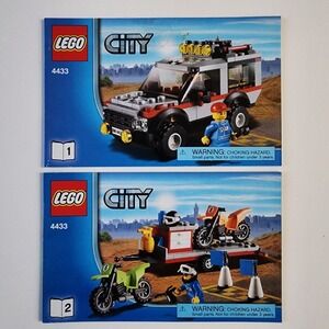 LEGO CITY 4433 Instruction Manuals 1, 2 Dirt Bike Transporter Booklets No Bricks